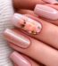 Beige Glitter Flower Press-On Nails