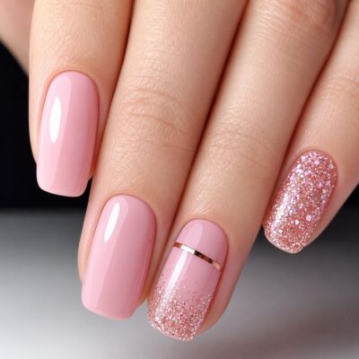 Baby Pink Glitter Dewy Glow Press-On Nails