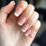 Beige White French Press-On Nails